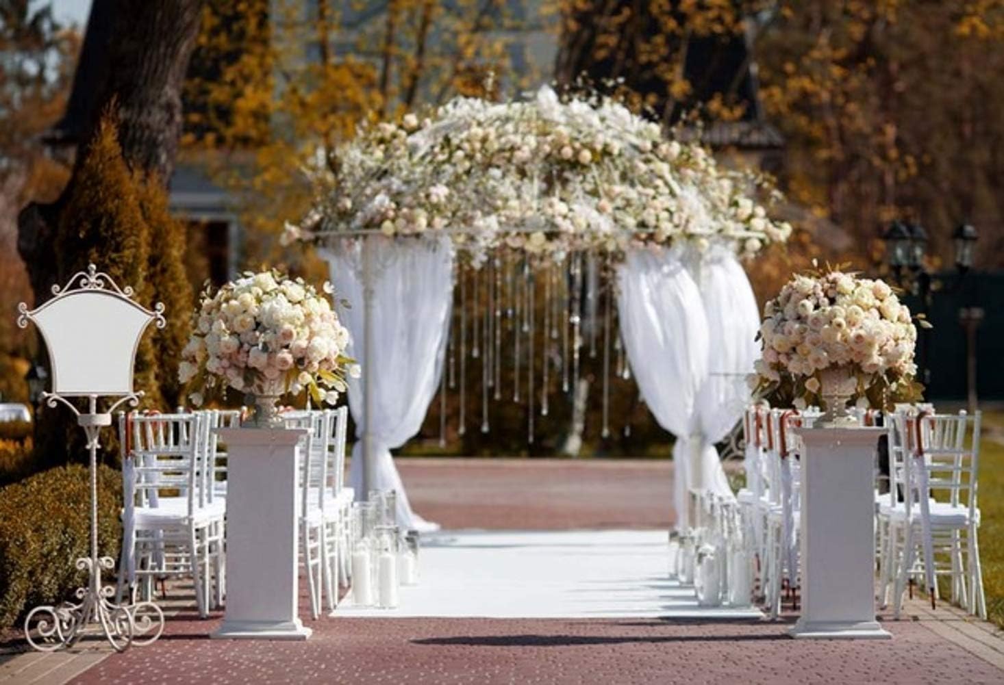 Gardenia 7x5ft White Wedding Party Reception Photography