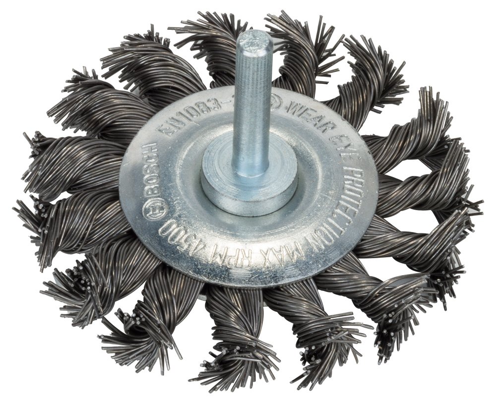 Bosch 2608622113 75Mm X 6Mm Shank Wire Wheel Knotted Wire 0.5Mm Steel