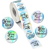 1000 Pcs Kudos Appreciation Stickers Retro You are Awesome Thanks for Being Amazing You Make a Difference Envelope Seals for Graduation Employees Nurses Teacher Appreciation(Holographic)
