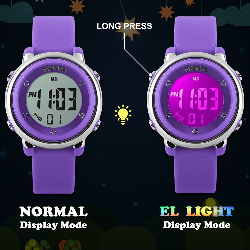 My-Watch Girls Digital Watch Sport Waterproof Kids Outdoor Stopwatch LED Luminescent Wrist Watches