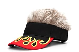 Esfoxes Men's Hair Visor Sun Hats Hairs Fake Baseball Caps Funny Spiked Wig Hat