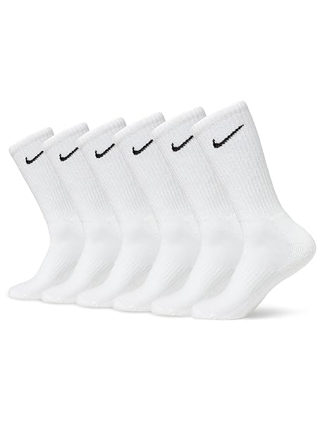NIKE UNISEX ADULT EVERYDAY CUSHIONED SOCK, WHITE/BLACK, X-LARGE...