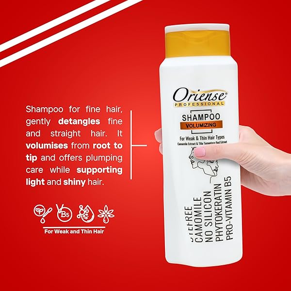 ORIENSE PROFESSIONAL VOLUMIZING SHAMPOO – CHAMOMILE & TILIA TOMENTOSA EXTRACT WITH PANTHENOL FOR FINE HAIR – SILICONE, PARABEN AND DYE-FREE 20.2 FL.OZ