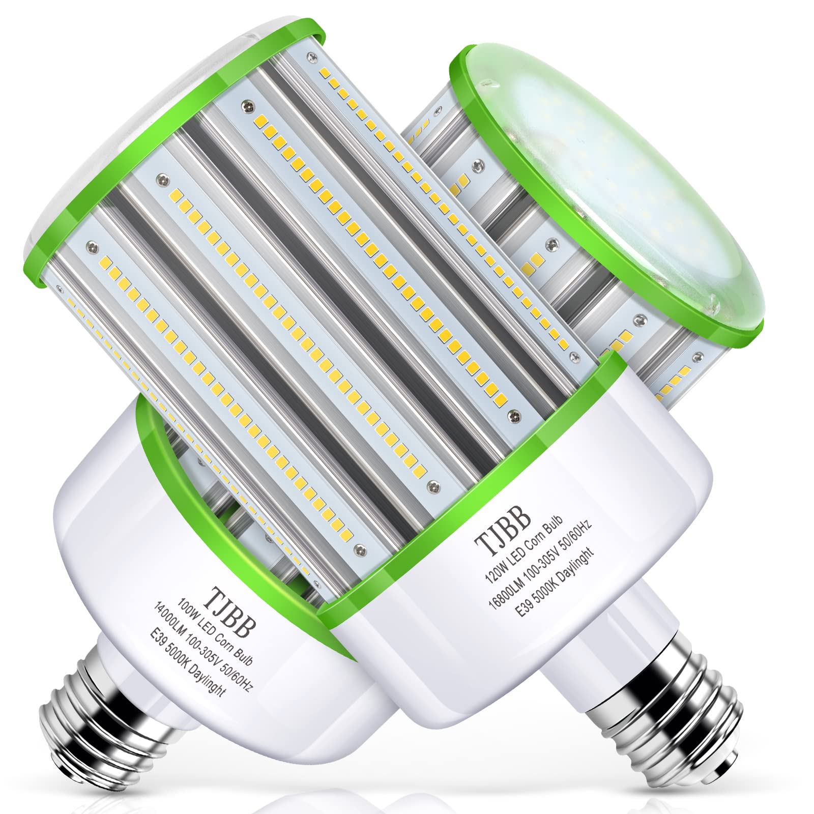 Photo 1 of TJBB 2-Pack 120W LED Corn Light Bulb,E39 Mogul Base 5000k Daylight,16,800lm, 400W HPS/Metal Halide Replacement for Commercial & Industrial High Bay Lighting,Parking lot,Factories,120 to 277V