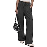 CAMPSNAIL Wide Leg Sweatpants Women - Baggy High Waisted Straight Leg Loose Sweat Pants with Chic Seams Drawstring Pockets