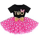 IMEKIS Baby Girls Mouse 1st 2nd Birthday Dress Polka Dots Tulle Tutu Cake Smash Summer Party Photo Props