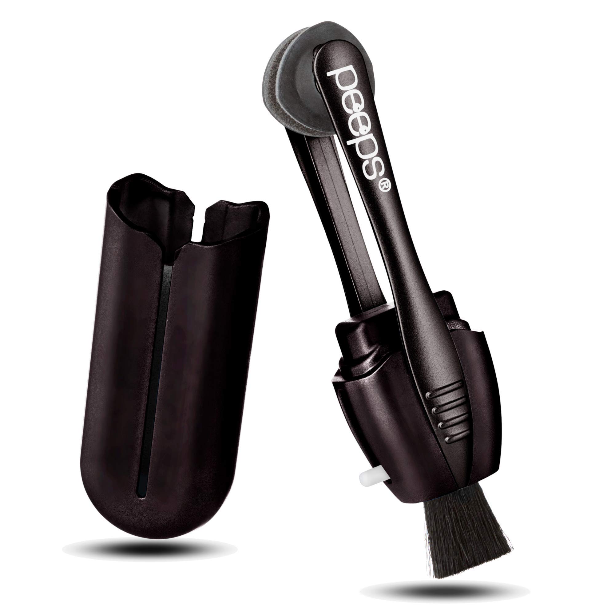 Peeps Eyeglass Cleaner - Carbon Lens Cleaning Tool for Glasses, Spectacles, Sunglasses, Reading Glasses - No Wipes or Cloth (Matte Black)