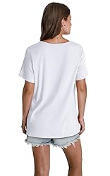 White Shirts for Women Summer Short Sleeve Tops V