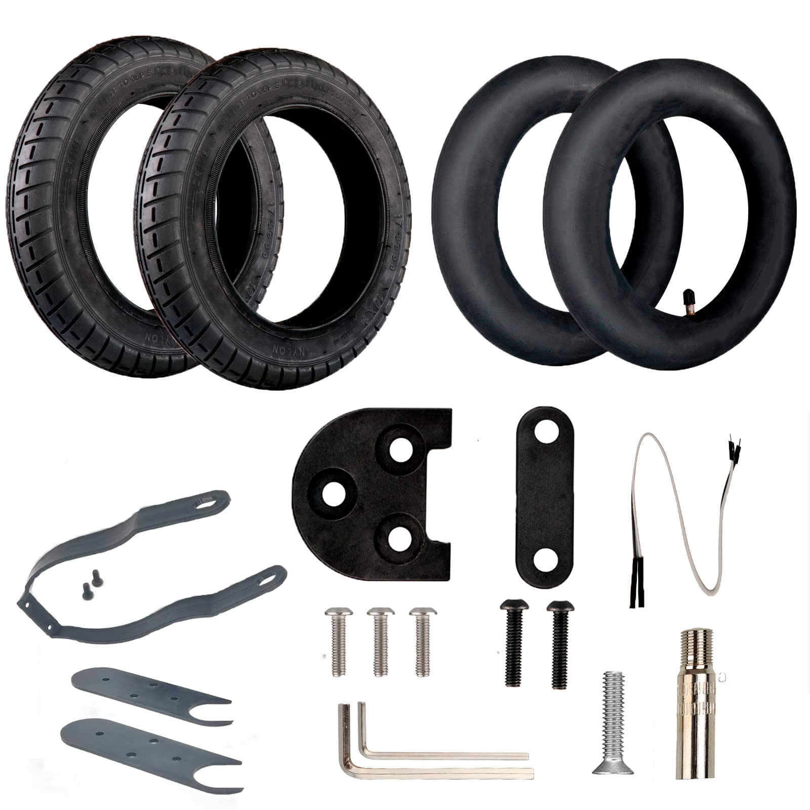 ANSENI Wanda Wheel Kit 10 Inches Compatible with Xiaomi M365, 1S, Pro, Pro2, 10 Inch Tyre Replacement Electric Scooter, Air Chamber 10 Inch, Valve Adapter (with 1S/Essential/Pro2 Holder)