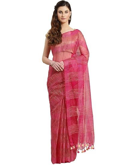 Linen Handwoven Saree and Blouse ALBGSA0012
