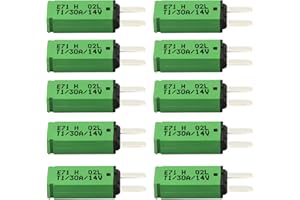 iztor Automatic Reset ATM Mini Circuit Breaker Car Protector Blade Fuses Assortment Kit 10pcs DC 14V E71 T1 30 Amp