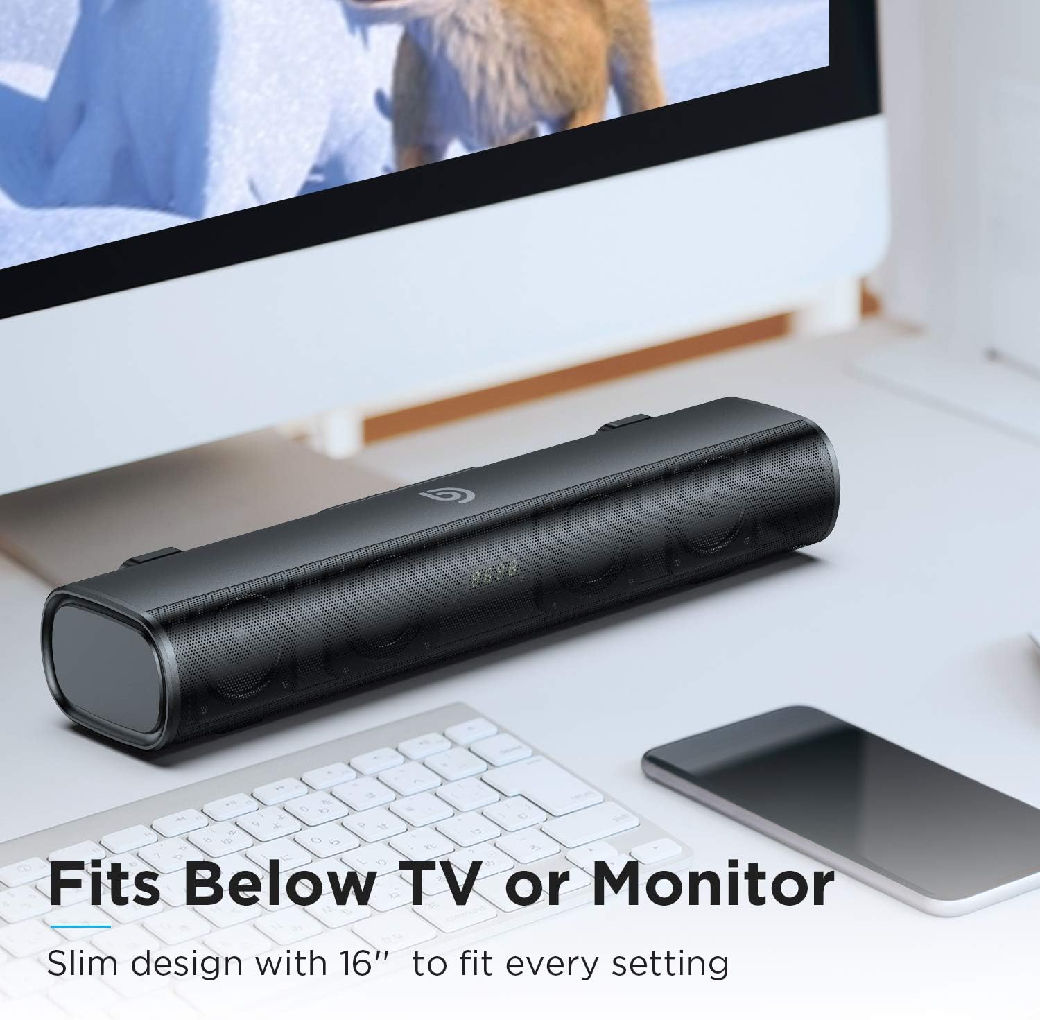 BOMAKER Mini Soundbar 30W fur PC Laptop und TV