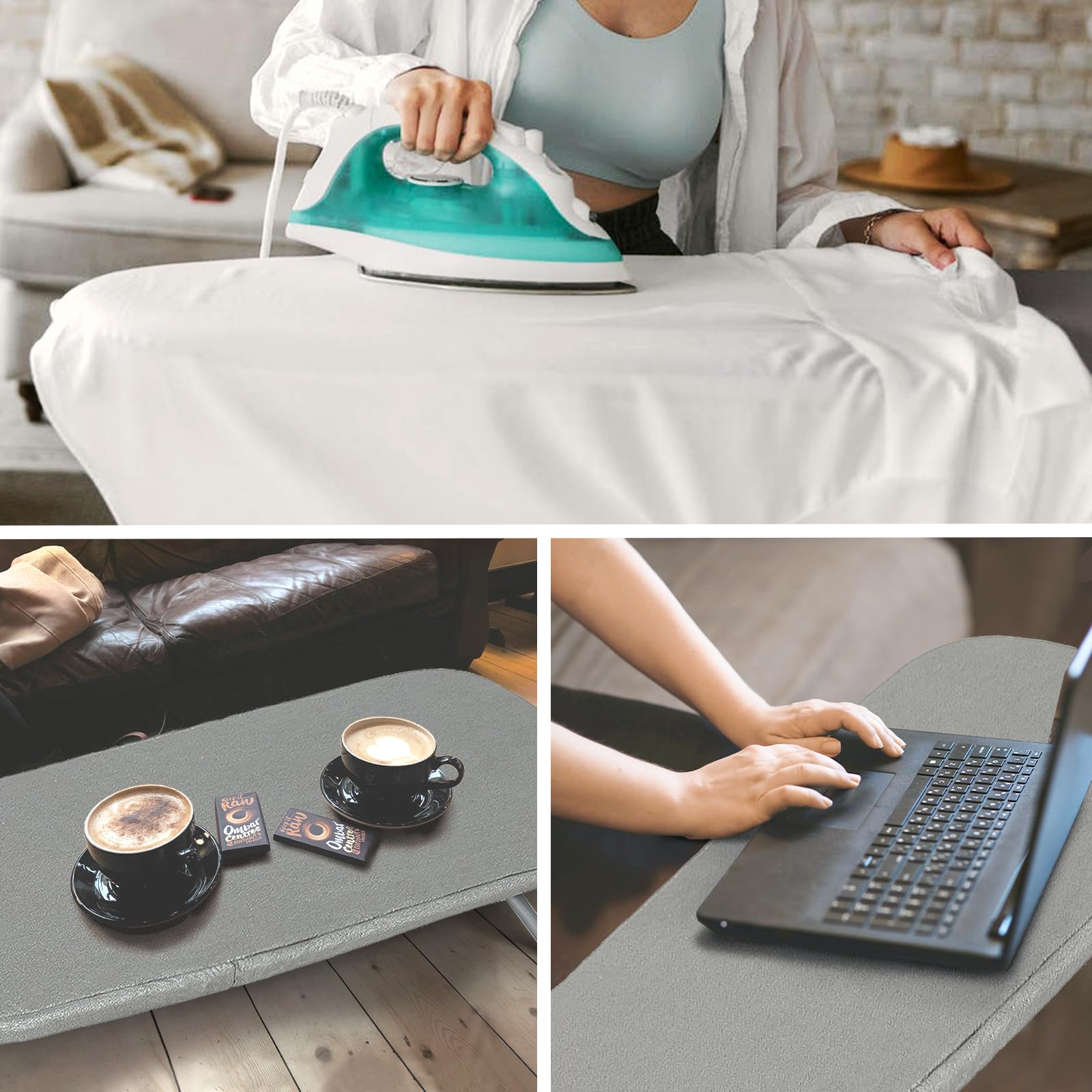 Metal Foldable Tabletop Ironing Board with Iron Rest, Portable Ironing Board Small with Heat Resistant Cotton Cover, RAINHOL Mini Iron Board for Small Space and Travel, 31
