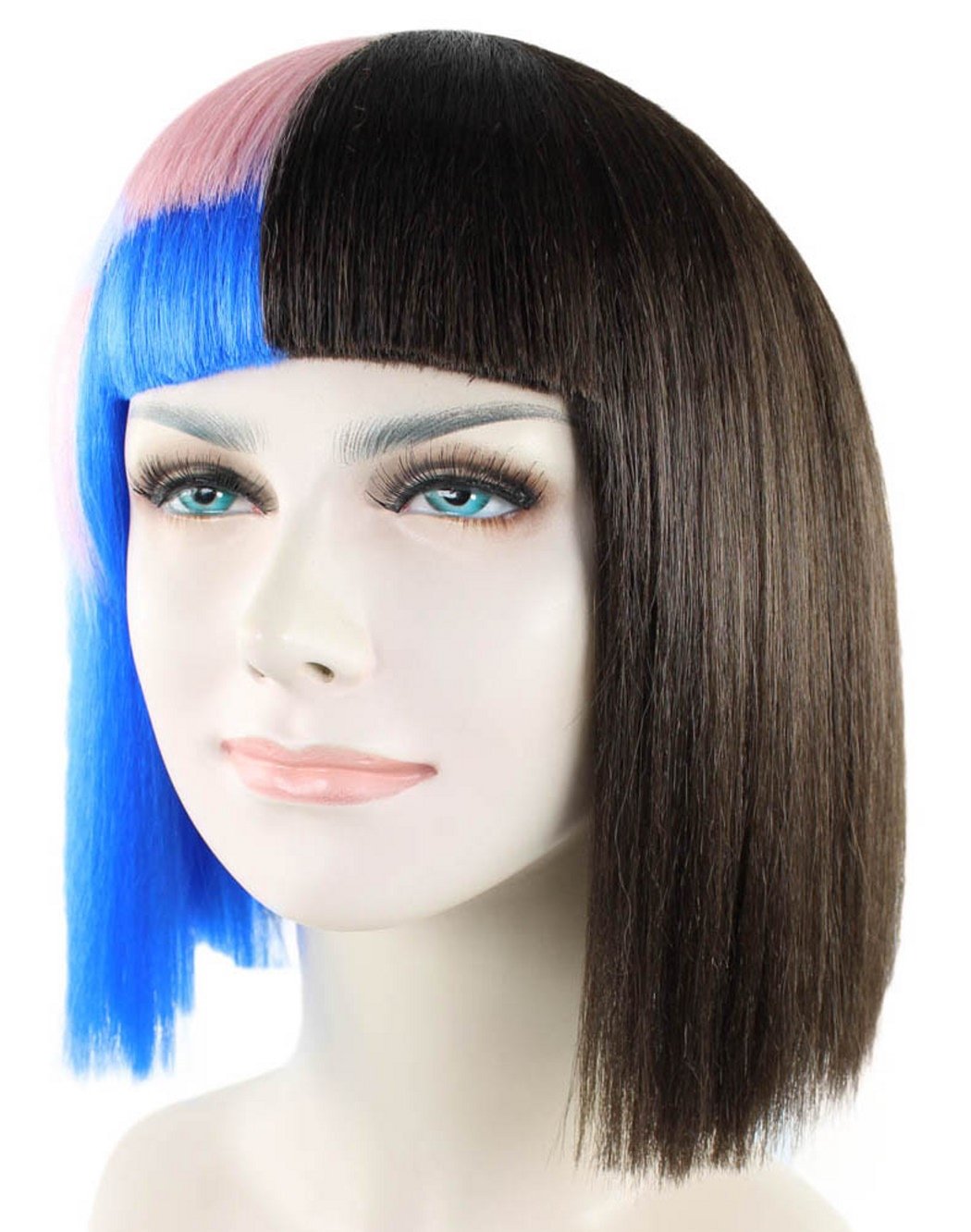 Short Bob Wig with Bangs Colorful Hair Wigs for Melanie Cosplay Costume Theme Party