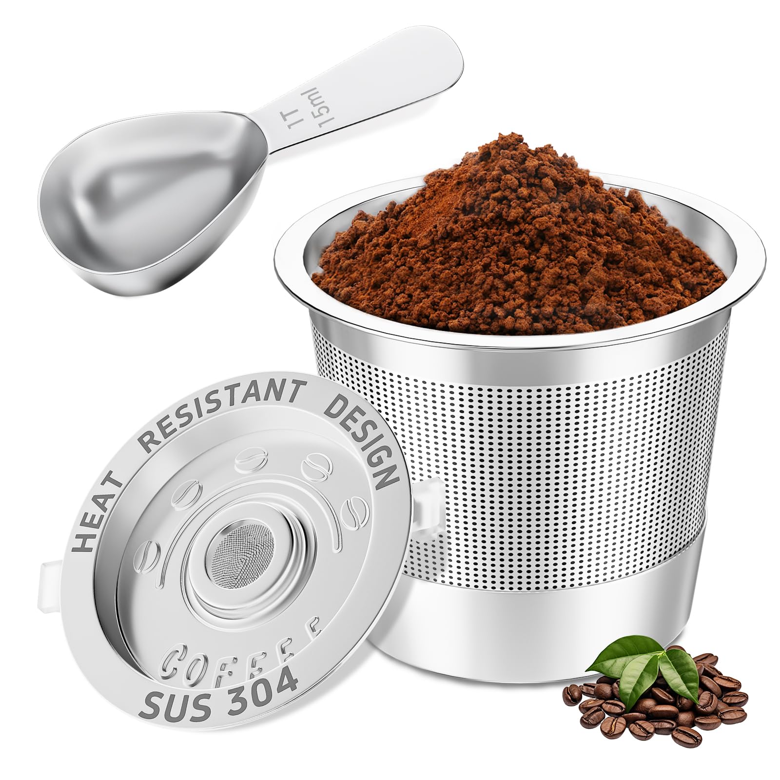 Photo 1 of 1 Pack Reusable K Cups Coffee Pods for Keurig 1.0: Stainless Steel Reusable Coffee Pods for Keurig Coffee Pods Reusable, BPA-Free, SUS 304?, Scoop, Heat Resistant Handles