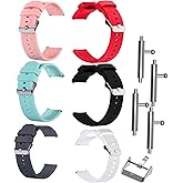 TenCloud 6-Pack Bands Compatible with Fitpolo AR01 DIZO Watch 2 Watch Band with Quick Release Soft Silicone Fadeless Replacement Bands
