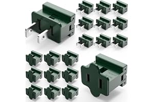 BRIGHTOWN Christmas Lighting Vampire Plug, Male and Female Green Slip Plug Set, Gilbert Plugs, Zip Plugs, 20 Packs (SPT-1)