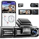 AZDOME M550 3 Channel Dash Cam, 4K+2.5K Dual Dash Camera for Cars Built-in WiFi GPS, 1440P+1080P+1440P Front and Rear Inside,