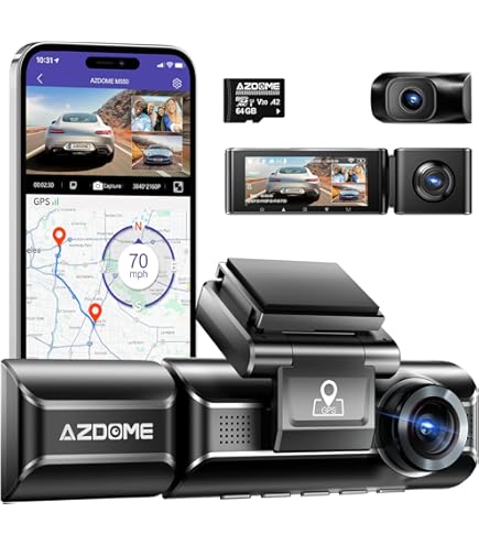 Amazon.com: AZDOME M550 3 Channel Dash Cam with 3-Lead Type-C USB