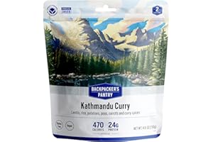 Backpacker's Pantry Kathmandu Curry, 2 Servings Per Pouch, Freeze Dried Food, 16 Grams of Protein, Vegan, Gluten Free