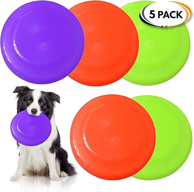 5 Frisbees De Perro, Juguetes para Perros Colores Vibrantes Diseño