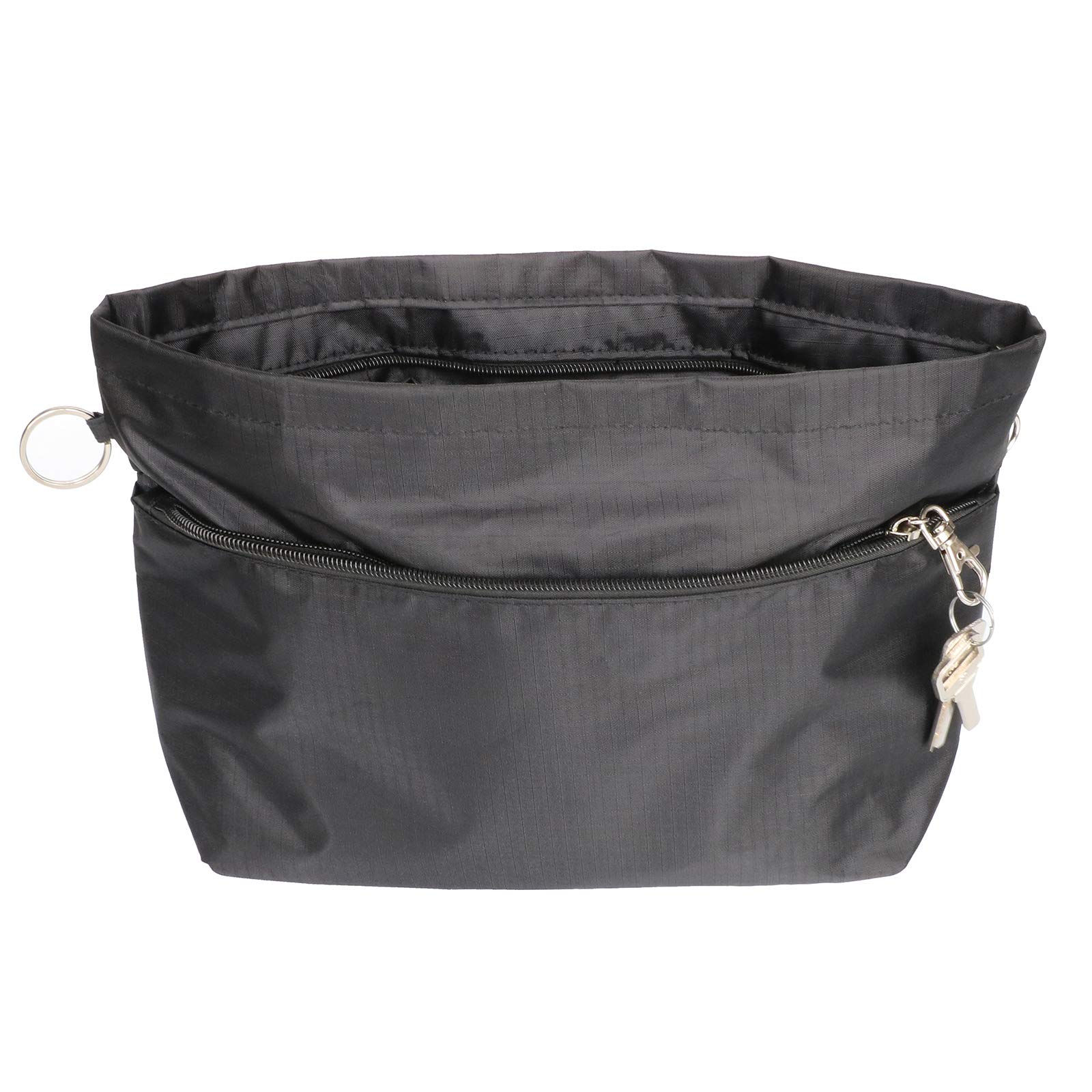 Bag Organiser Insert Handbag, Expandable Purse Organiser Zipper Closure, Waterproof Nylon