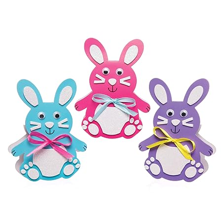 Baker Ross Karten-Bastelsets „Osterhasen“ zum Kombinieren (6 Stück) – Bastelidee zu Ostern für Kinder zum Zusammensetzen, Dek