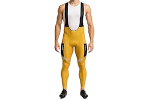 WIXEN Men’s Winter Cycling Bib Tights Thermal Fleece 3D Padded Bike Bib Pants with 4 Pockets