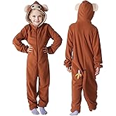 GALLETY Monkey Onesie Kids Monkey Costume - Unisex Hooded One Piece Costume Halloween Costumes for Girls- Halloween Pajamas