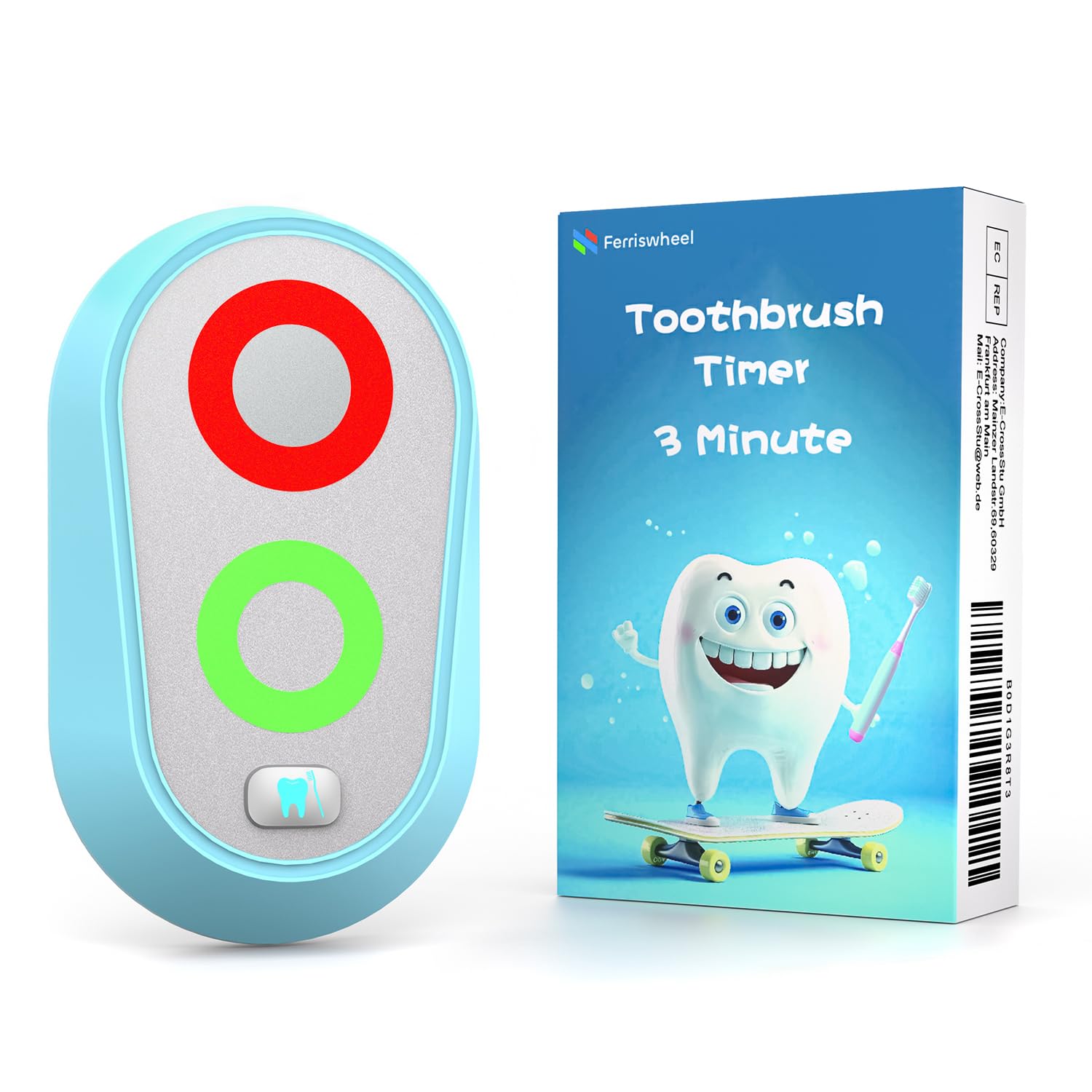 Toothbrushing Timer for Kids 2 to 3 Minutes, Funny Novelty Gift for Kids Adults, Magnetic Waterproof Timer with Color Lights in Bathroom for Children Training Coach (Blue)