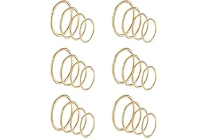 Masedy 24Pcs 20G 316L Stainless Steel Nose Rings Hoop Tragus Cartilage Helix Piercing Lip Septum Ring 6-12MM Bendable