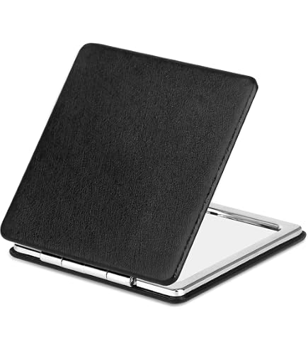 MIRORA Kompaktspiegel Faltbar – 1x/2x Vergrößerung, Mit Magnetverschluss, 7x7 Cm, Für Handtasche & Reise