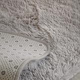 Sienna Small Rug Bedroom Silver Grey Fluffy Shaggy 80x150cm Non-Slip view 4