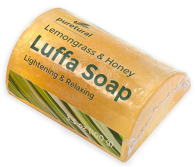 Puretural Luffa Soap Bar to clean remove dark spots dirt from Body