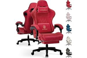 GTPLAYER ACE-PRO Music Gaming Chairs – Built-in Speakers, App Support & Bluetooth Control, Computer Game Chairs with Footrest for Adults, Ergonomic, Reclining, Linkage Armrest, Cherry Red 【Velvet】