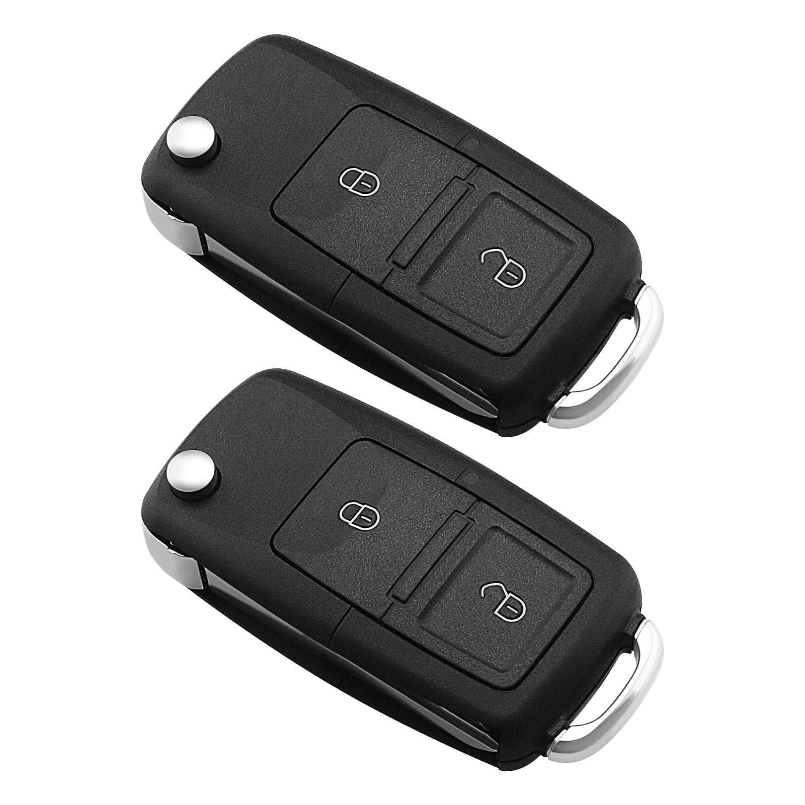 OTOTEC 2 Pcs 2 Buttons Folding Key Shell Compatible with Volkswagen Transporter T4 Multivan AH Car Key Remote Flip Folding Key Case Replacement
