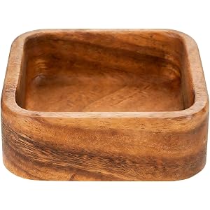 GXZNBC Ring Holder, Square Wooden Jewelry Tray, Small Jewelry Dish for Women and Men, Trinket Holder