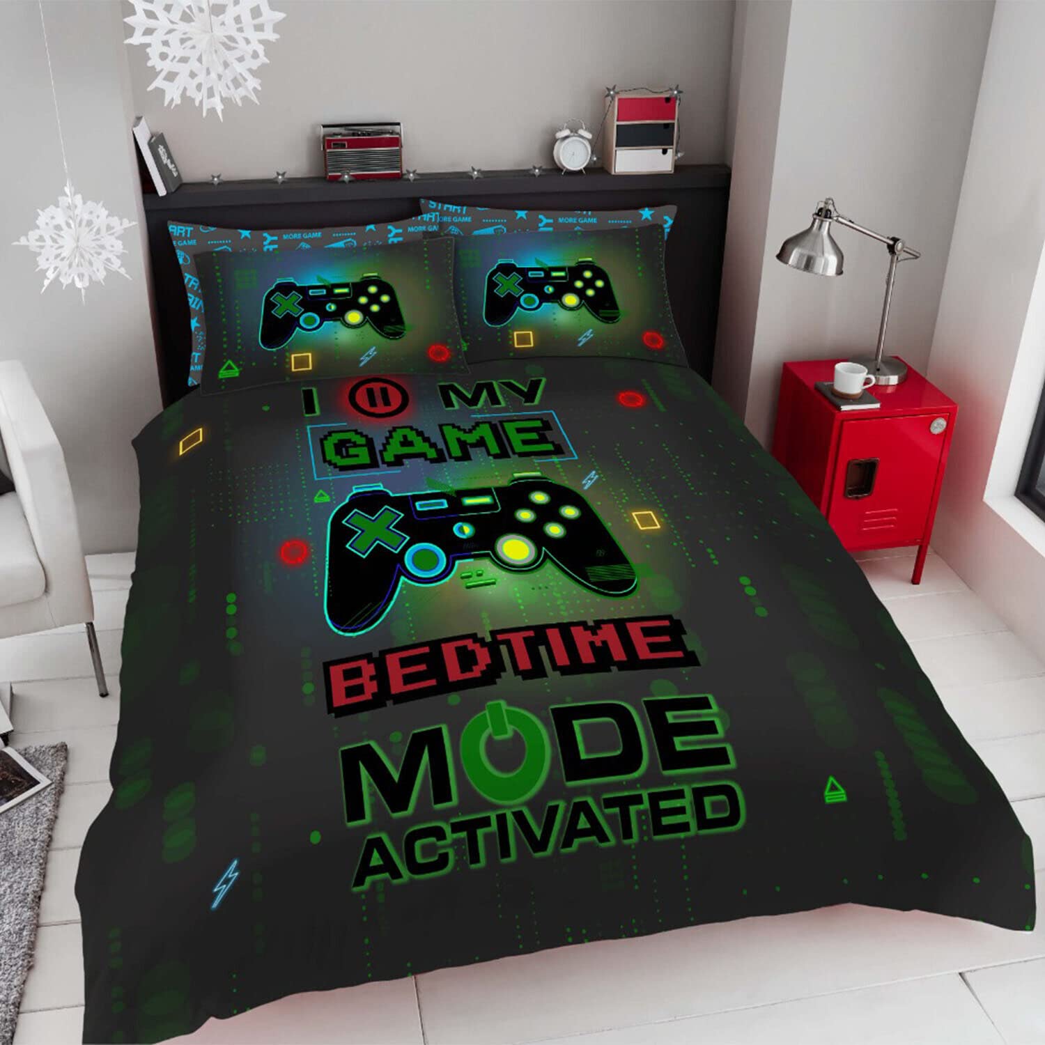 GC GAVENO CAVAILIA Gamer Duvet Cover Double, Breathable Polycotton Gaming Bedding Set, Soft Comforter Covers — image 1