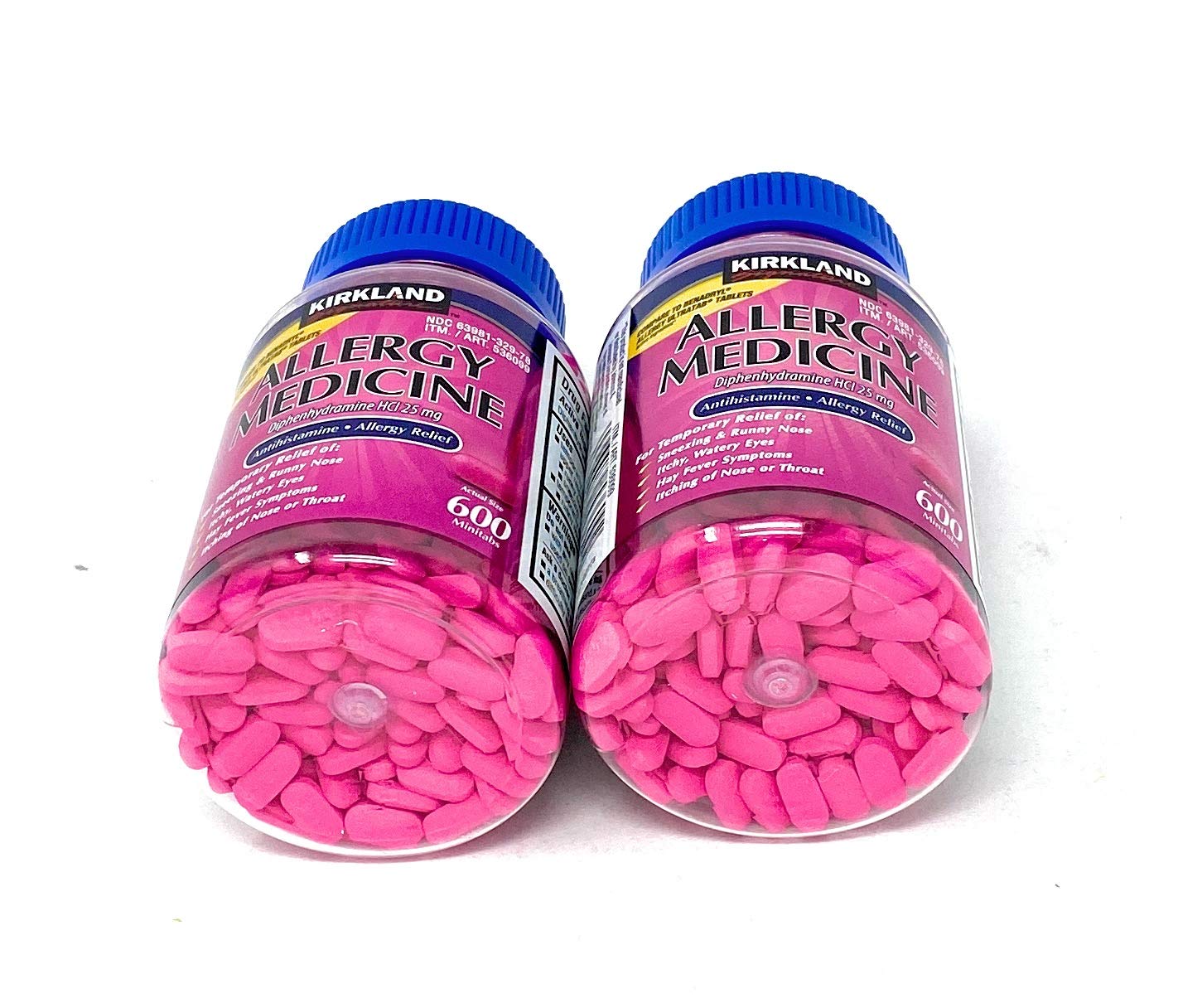 Kirkland Signature Allergy Medicine Diphenhydramine 25 Mg 600 Count (Pack of 2)