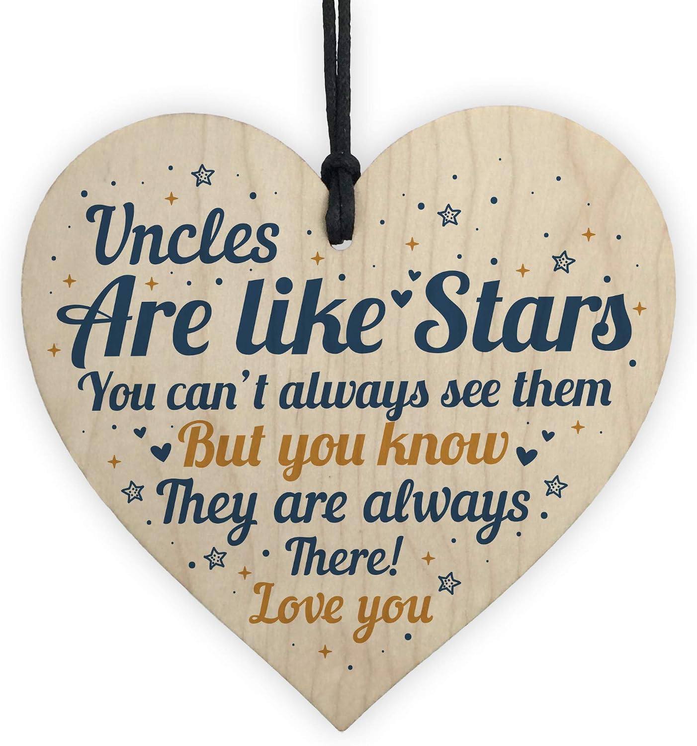 Red Ocean Special Uncle Friend Gift For Birthday Christmas Handmade Wooden Heart Sign Thank You Gifts From Niece Nephew