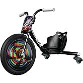 RipRider Lightshow 360 Drift Trike | Pedal Drifting Tricycle (Black) | Pulsing Multi-Colored LEDs; 360 Spins | Iconic Wheeled Ride-On For Kids Age 6+
