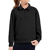 Hvididan Girls Quarter Zip Sweatshirt Long Sleeve Pullover Tops Kids Casual Spring Outfits for Teen Girls, 5-14 Years