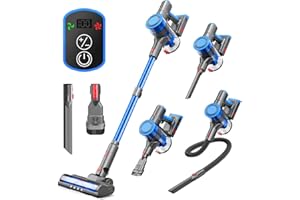 BSNAW Cordless Vacuum Cleaner - Rechargeable, 35Kpa Stick Vacuum 8 in 1 Lightweight Vacuum Cleaners for Home, Up to 45Mins, Wall Mount Charging Vacuum, Anti-Tangle Brush for Carpet, Hard Floor Deep Blue