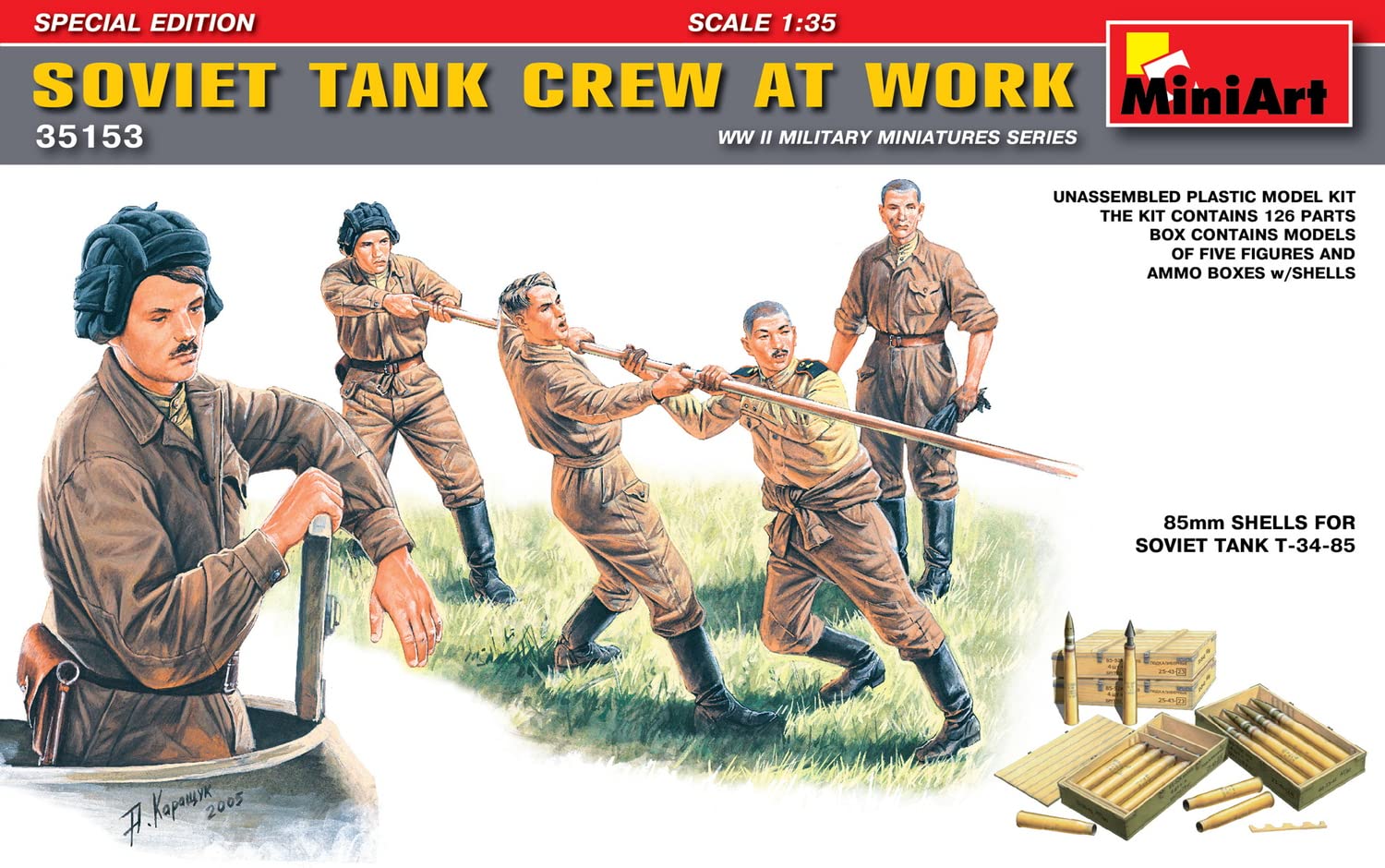 Miniart 1:35 Scale Soviet Tank Crew at Work (Special Edition) Plastic Model Kit