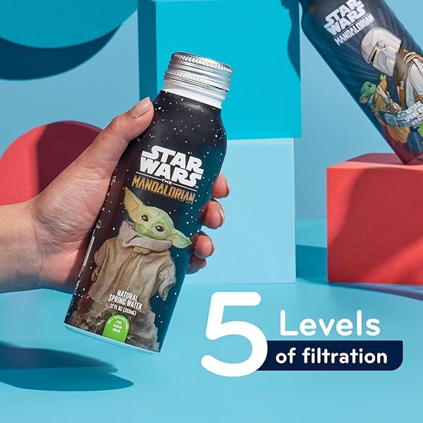 PULSE STAR WARS THE MANDALORIAN – NATURAL FILTERED SPRING WATER – DISNEY BOTTLES – BPA-FREE ALUMINUM RECYCLABLE BOTTLES – 12 PACK