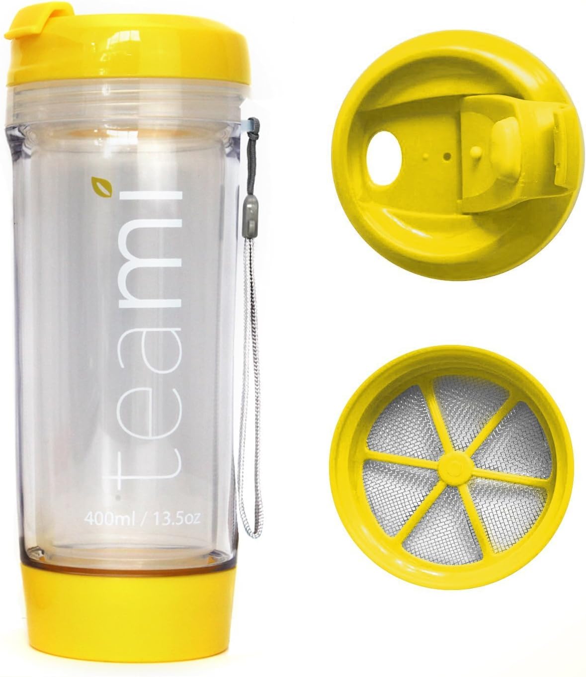 Fruit Infuser Water Bottle Tumbler with a Lid | 100% BPA Free | Our Best Infusion Bottles for Infused Fruit, Smoothies, Tea, and Coffee | Double Walled Mug, Hot & Cold (600ml, Yellow)