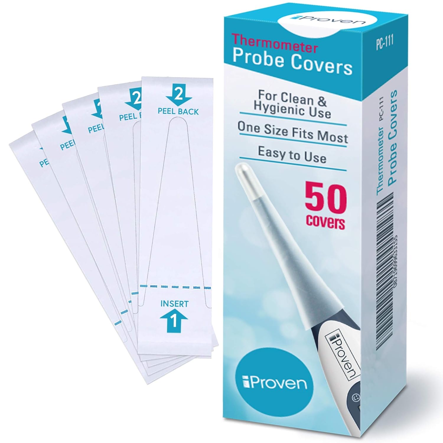 iProven Best Disposable Probe Covers for Digital Thermometer, 50 Count - iProven PC-111: Industrial & Scientific