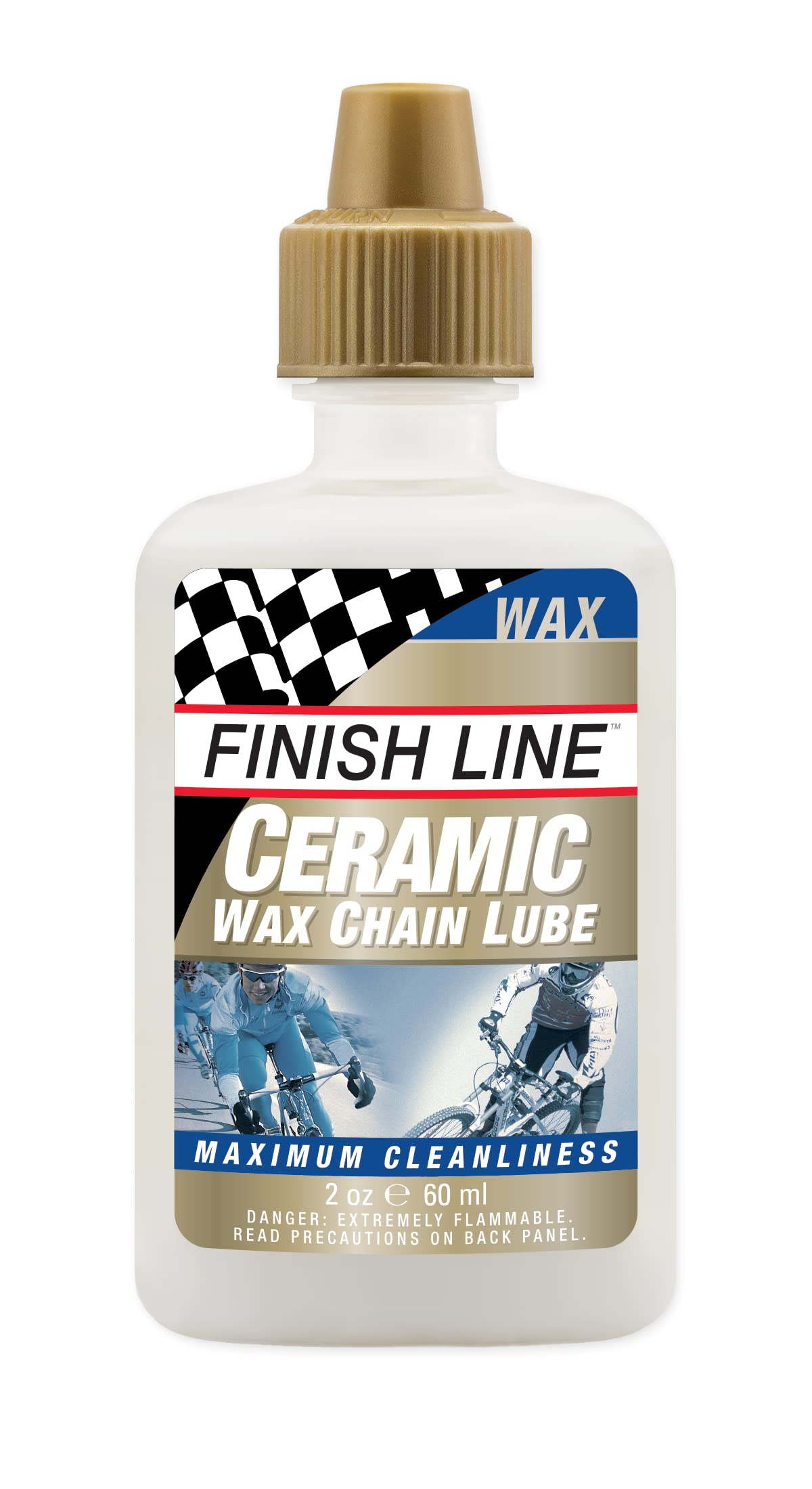 Finish Line Ceramic WAX Bicycle Chain Lube 2oz Drip Squeeze Bottle, CW0020101
