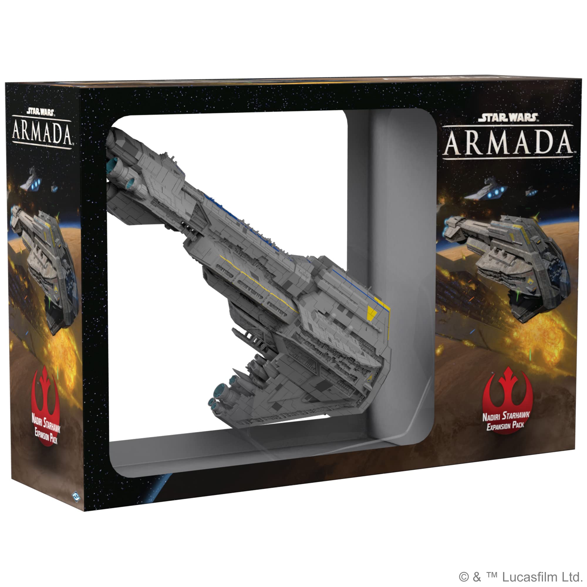 Star Wars: Armada Nadiri Starhawk EXPANSION PACK - Command the New Republic's Flagship! Tabletop Miniatures Strategy Game, Ages 14+, 2 Players, 2 Hour Playtime, Made by Atomic Mass Games