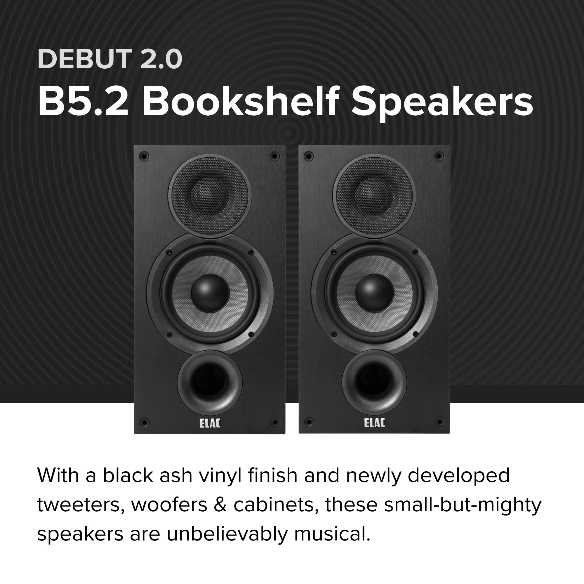 Mua ELAC Debut 2.0 B5.2 Bookshelf Speakers, Black (Pair) - 1” Cloth ...